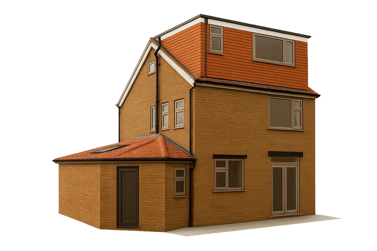 Single storey side extension and loft conversion
