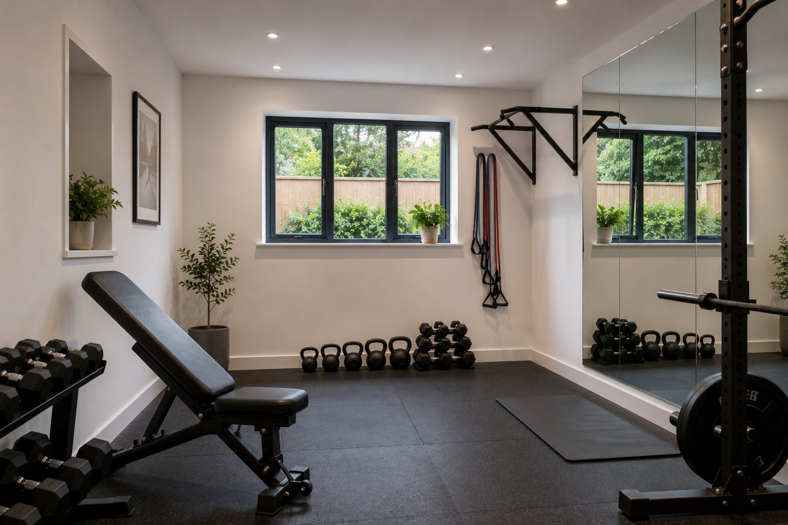 Garage conversion to gym with planning permission, Leeds